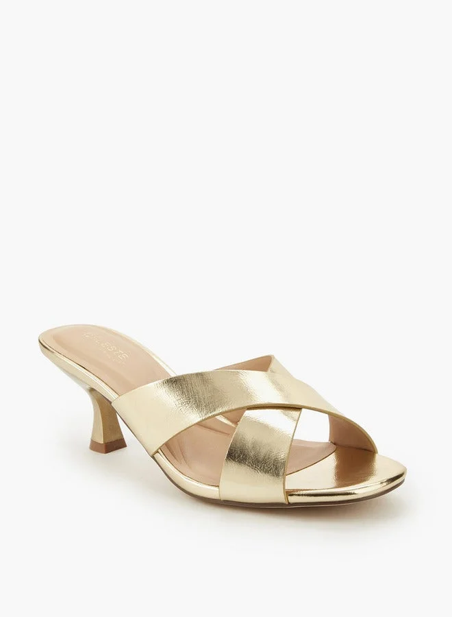 سيليست صنادل بكعب هريرة بحزام متقاطع للنساء